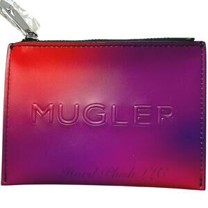 NEW MUGLER Cosmetic Pouch Red Purple Ombre Makeup Bag